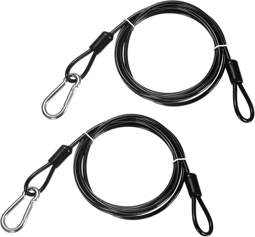 Miniatura 14 de Cable de seguridad con ganchos y bucles [2 piezas] – 6.56 pies / 258.3 pulgadas de acero inoxidable para equipaje de seguridad para bicicletas