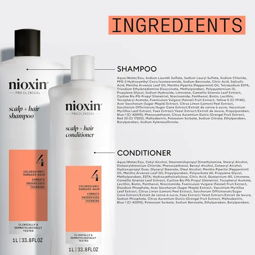 Miniatura 12 de Nioxin Shampoo & Conditioner Liter Duo Sets Prepacks with Pumps Included Systems 1-4 For Natural, Colored, & Damaged Hair with Light to