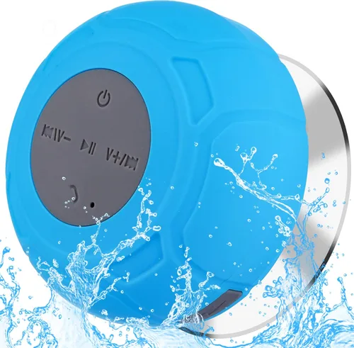 Miniatura 10 de Altavoz de ducha Bluetooth impermeable portátil inalámbrico resistente al agua altavoz ventosa, micrófono integrado regalos para niños altavoz