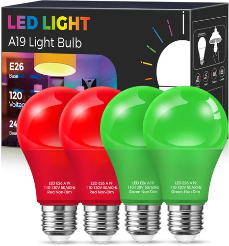 Miniatura 19 de Fulighture Paquete de 2 bombillas de inundación verdes, PAR38 de 15 W (equivalente a 100 W) E26, bombillas LED verdes de inundación para exteriores