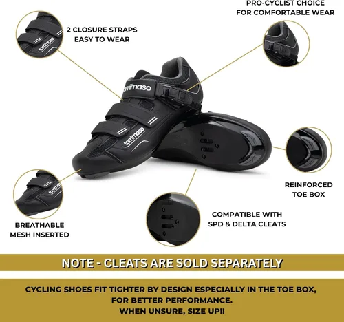 Miniatura 4 de Tommaso Strada Mens SPD & Peloton Shoes2 in 1 Cycling ShoesInstall Your Own Delta or SPD Cleats for Spin Bikes, Indoor Cycles or Most Mens