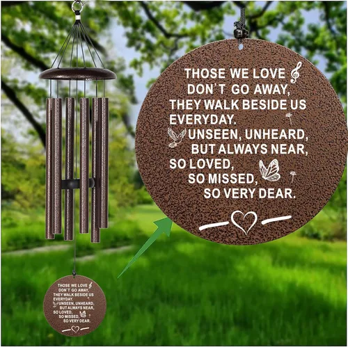 Miniatura 7 de Campanas de viento de condolencias, campanillas de viento conmemorativas de 40 pulgadas para la pérdida de un ser querido, regalo conmemorativo