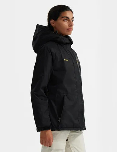 Miniatura 3 de GEMYSE Chaqueta de esquí para mujer, abrigo impermeable para invierno, impermeable, para snowboard, con capucha, rompevientos