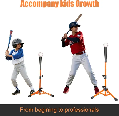 Miniatura 7 de Storgem Baseball and Softball Tee,Batting Tee for Kids,Baseball Tees for Hitting,T Ball Training Stand,Easy Height Adjustment Naranja