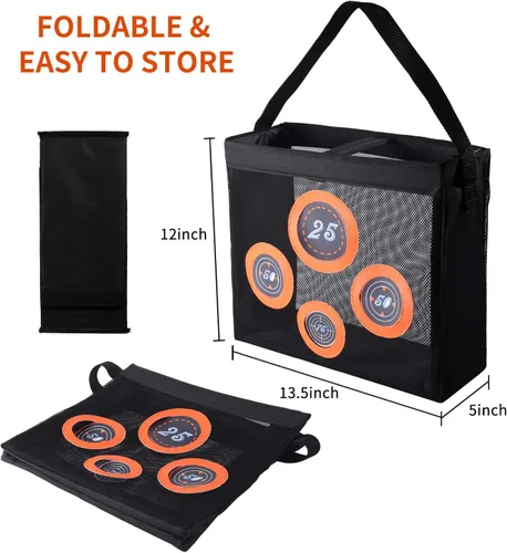 Miniatura 5 de Hely Cancy - Bolsa de almacenamiento de malla portátil para juguetes de práctica de tiro con objetivo compatible con dardos Nerf para niños de 6