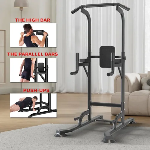 Miniatura 6 de K KiNGKANG Torre de Potencia Ajustable para Gimnasio en Casa - Estación Multifuncional de Dominadas y Fondos para Entrenamiento de Fuerza