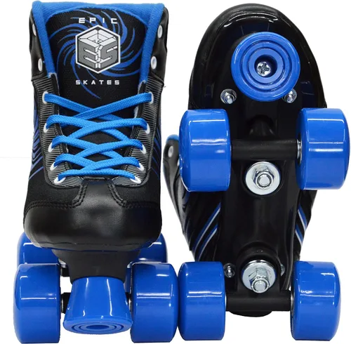 Miniatura 3 de ¡Nuevo! Epic Rock Candy - Patines cuádruples con 2 cordones (negro y azul)