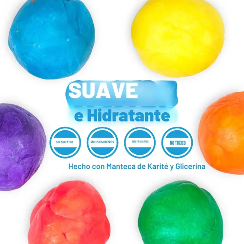 Miniatura 4 de Tub Works® Bath Dough™ Juguete de baño de jabón moldeable para niños, variedad de 6 unidades Forma, moldea y crea arte de bañera con masa jabonosa