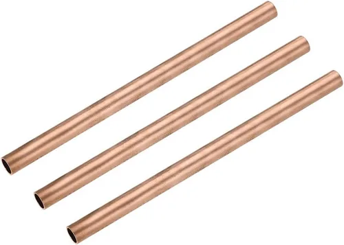 Miniatura 30 de uxcell Tubo redondo de cobre, 0.591 in OD 0.039 in espesor de pared 3.937 in longitud tubo recto tubo 3 piezas