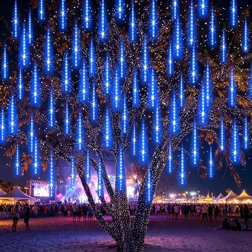 Miniatura 9 de EAGWELL Luces de Lluvia de Meteoros de Navidad, 20 en 20 Tubos Luces de Lluvia en Cascada con Cambio Automático con 12 Modos, Decoración Navideña