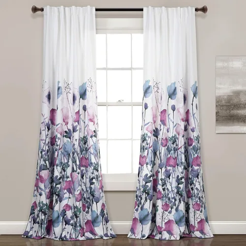 Miniatura 15 de Lush Decor Zuri Flora Cenefa para ventana de oscurecimiento con solapa única, 52 pulgadas de ancho x 18 pulgadas de largo + 2 pulgadas de cabecera