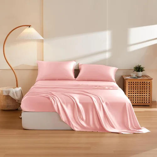 Miniatura 28 de THXSILK Juego de sábanas de seda de 4 piezas, sábanas de seda de morera 100% natural de grado superior 6A+, juegos de ropa de cama de lujo, ultra