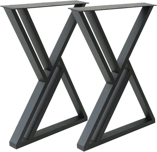 Miniatura 11 de Juego de 2 patas de escritorio de metal, patas de mesa en forma de T resistentes de 28 pulgadas de alto x 16 pulgadas de ancho, patas de metal