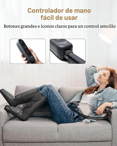 Miniatura 3 de FIT KING Masajeador de Piernas para Circulación y Alivio del Dolor, Masajeador de Piernas y Pies por Compresión de Aire para Aliviar el Dolor