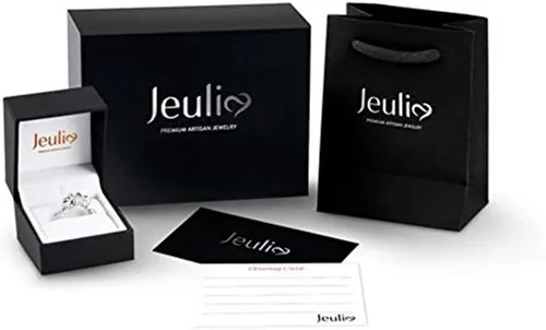 Miniatura 7 de Jeulia Anillo de compromiso de plata de ley inspirado en monstruos de Navidad, anillo de compromiso de circonita cúbica, anillo de compromiso