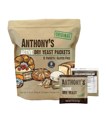 Miniatura 9 de Paquetes de levadura seca activa de Anthony, contiene 42 paquetes individuales, sin gluten