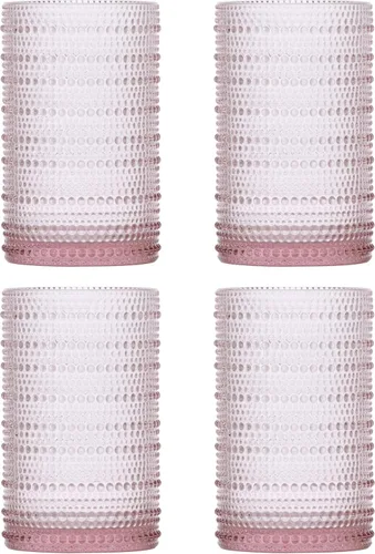 Miniatura 10 de Fortessa Jupiter - Vaso de hobnail con cuentas, 13 onzas (juego de 4), azul aciano Azul Cornflower