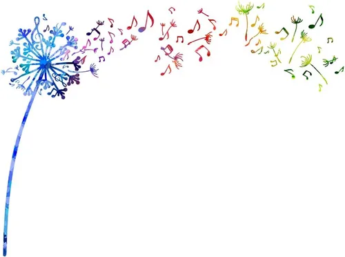 SUPERDANT Coloridas notas musicales decoración de pared de diente de león etiqueta de pared flor flores acuarela pegatinas de vinilo plantas