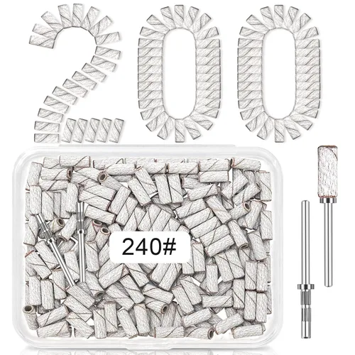 Miniatura 14 de [Actualización] Mini bandas de lijado de 0.122 in para taladro de uñas, grano 120, 100 bandas pequeñas para uñas acrílicas, manicura de gel