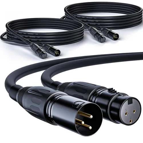 Miniatura 2 de Cable de micrófono XLR de 3 pines macho a hembra, cable OFC (cobre sin oxígeno), cable XLR adecuado para mezclador de micrófono, sistemas de 1