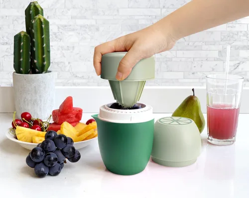 Miniatura 4 de Lechin Exprimidor de mano - Exprimidor de cítricos con forma de limón - Exprimidor de limón a mano con dos opciones de prensa para diferentes frutas