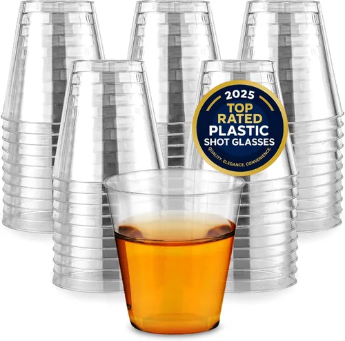 Miniatura 12 de Stock Your Home Vasos de chupito de 2 onzas – 250 mini vasos de chupito de plástico (2 onzas) vasos desechables transparentes para chupitos