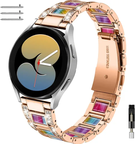 Miniatura 11 de NINKI Correa brillante compatible con Samsung Galaxy Watch 7/6/5/4 FE 1.575 in 1.732 in Classic 1.693 in 1.850 in/Classic 1.654 in 1.811 in/Active 2