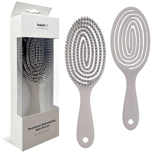 habitof Cepillo húmedo desenredante ecológico para mujeres, hombres y niños, cerdas flexibles para cabello rizado, ondulado, grueso y fino, húmedo o