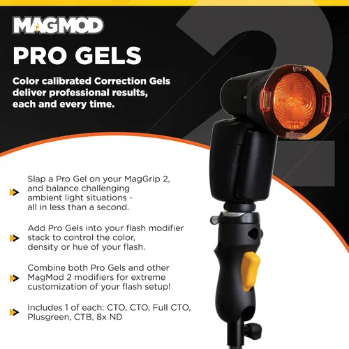Miniatura 2 de MagMod Pro Correction - Geles de iluminación, 6 geles magnéticos de temperatura de color flash para fotografía, CTO CTB Plusgreen ND, policarbonato