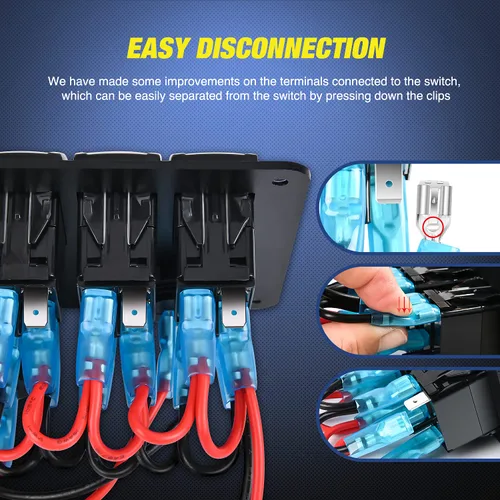 Miniatura 4 de Nilight Panel de Interruptor Basculante de 3 Posiciones con Cargador USB y Encendedor de Cigarrillos 12V 24V Barra de Luz LED Toggle Luces Traseras