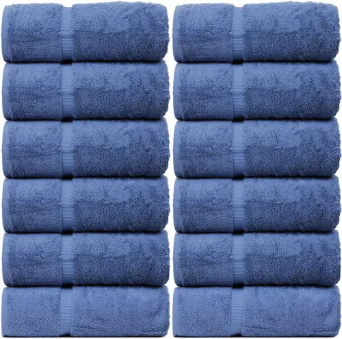Miniatura 45 de Luxury Hotel & Spa Collection - Toalla ecológica de 100% algodón turco de 27 x 54 pulgadas (27 x 54 onzas), de secado rápido, para baño, borde