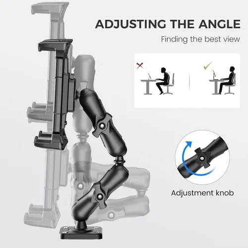 Miniatura 4 de OHLPRO Soporte para Tableta para Camión - Base de Perforación de Servicio Pesado - Soporte para Tableta para Tablero de Automóvil, Soporte para iPad