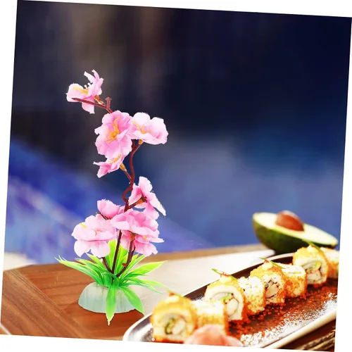 Miniatura 9 de 5 sets Exquisito plato de flores japonesas para sushi decorativo frío plato flor adorno flor falsa decoración 2 piezas x 5