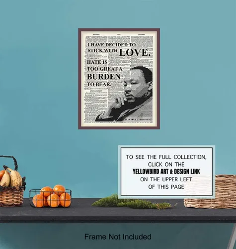 Miniatura 7 de Arte inspirador de pared de diccionario de Martin Luther King, MLK, decoración del hogar, póster reciclado para decoración de oficina o habitación