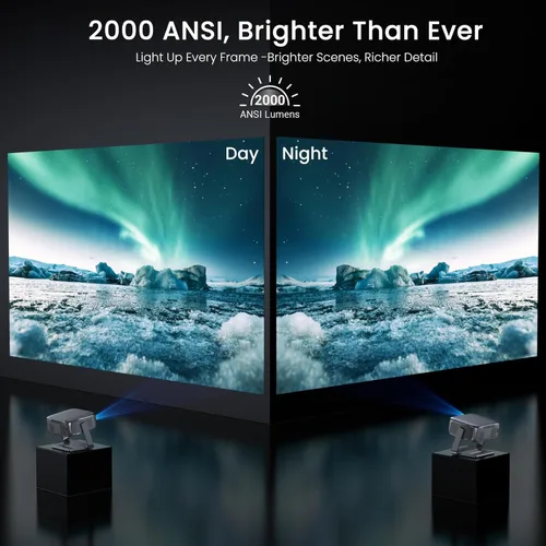 Miniatura 11 de Proyector para exteriores de Google TV con licencia oficial ANSI 2000 4K Full HD, proyector inteligente con WiFi y Bluetooth