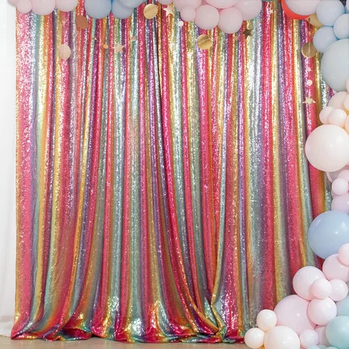 Miniatura 42 de ShinyBeauty PHOTOBOOTH - Fondo de tela de lentejuelas, telón de fondo de boda, telón de fondo óxido, cortinas de lentejuelas, cortinas de Negro