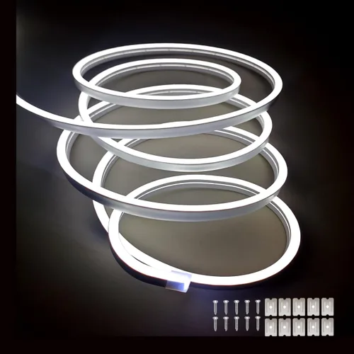 Miniatura 7 de dobestyou - Tira de luces LED de neón naranja - 16.4 pies (5 m) 12 V CC, 600 LED SMD2835, impermeable, flexible, luz de cuerda para decoración