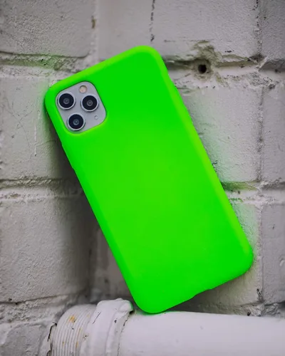 Miniatura 9 de FELONY CASE Funda de silicona verde neón para iPhone 12 Pro Max Silicona líquida con forro de microfibra antiarañazos, funda protectora a prueba
