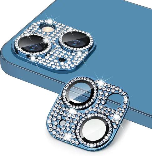 Miniatura 75 de Protector de lente de cámara diseñado para iPhone 12 Pro Max, con diamantes de imitación 3D con diamantes de imitación 9H, vidrio templado, Rosado