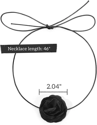 Miniatura 2 de Gargantilla de flores para mujer, gargantilla de terciopelo largo de terciopelo para mujeres, niñas, novia, boda, fiesta, verano, collares