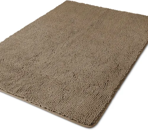 Miniatura 122 de Yeaban Alfombra de pasillo de baño de 24 x 72 pulgadas, antideslizante, alfombra de baño larga de felpilla gruesa, absorbente y lavable, alfombra
