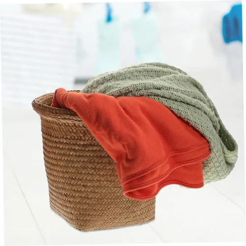Miniatura 4 de Diseño de papelera tejida con paja para el hogar, uso versátil, sala de estar, dormitorio, cocina, 1 ud