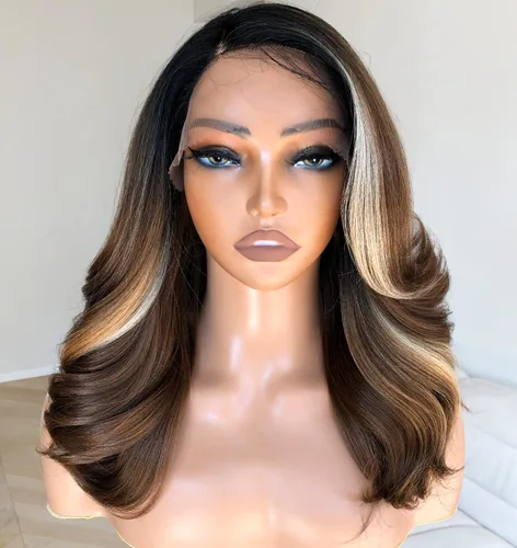 Miniatura 10 de Peluca de encaje frontal de 14 pulgadas con cuerpo ondulado de encaje HD, pelucas sin pegamento de cabello humano preestilizadas y precortadas, Negro