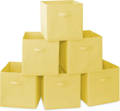 Miniatura 21 de Casafield juego de 6 cubos de almacenamiento plegables de tela, canastas de tela plegables de 11 pulgadas, para estantes, cubos organizadores