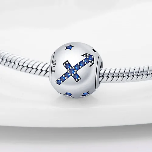 Miniatura 31 de Pandach 12 dijes de cumpleaños con signo del zodiaco de plata de ley 925 con piedra natal para mujer, pulsera, collar, pulsera, regalo para mujeres