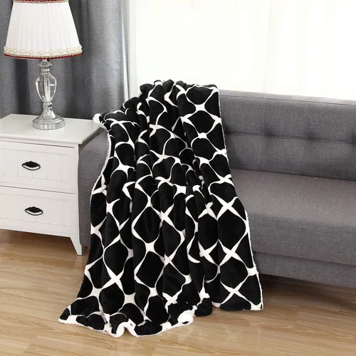 Miniatura 9 de Elegant Comfort Manta de Sofá Reversible de Sherpa Sólida, Manta para Todas las Estaciones - Súper Suave, Acogedora y Afelpada - Manta Decorativa