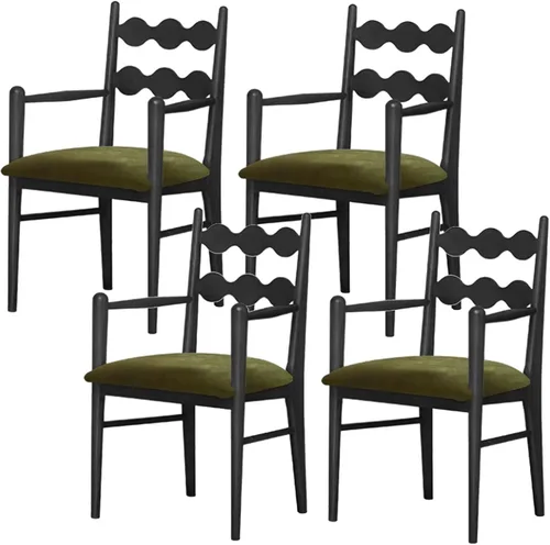 Miniatura 24 de Sillas de comedor tapizadas, silla de cocina con respaldo, silla de sala de estar con brazos versátil asiento de comedor de granja, sillas