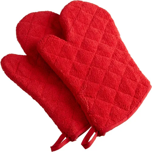 Miniatura 30 de DII Basic Terry Collection - Guante de horno acolchado 100% algodón, color marrón, 2 piezas
