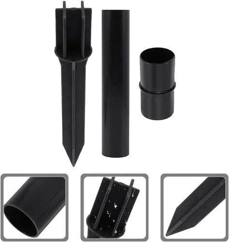 Miniatura 3 de Yardwe Accesorios de poste de luz solar para exteriores, hebilla de conector de enlace de repuesto con estacas de plástico de 1.25 pulgadas