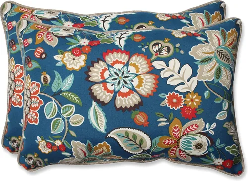 Miniatura 59 de Pillow Perfect - Cojines decorativos florales brillantes para interiores/exteriores, 2 unidades, lumbar - 11.5 x 18.5 pulgadas, verde/rojo Zoe